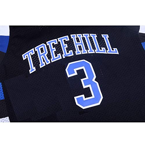 Mens Lucas Scott 3 Ravens Basketball Jersey Stitched Sports Movie Jersey Black (M) - Thumbnail 3