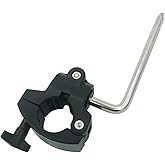 TUOREN Drum Rack Mounting Clamp with Electronic V-Drum Pad Mount Rod, 10mm Percussion Tom Drum Mount Arm with 36mm Drum Pipe Clamp, Drum Rack Tube Clip Holder Bracket for Electronic Drum Kit