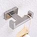 Double Robe Hook, APLusee SUS304 Stainless Steel Square Prong Utility Dual Coat Towel Holder, Contemporary Kitchen Toilet Bathroom Accessorizes, Brushed Nickel