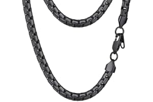 PROSTEEL Stylish Stainless Steel Flat Link Chain Necklace for Men, Hypoallergenic Jewelry, Come with Box