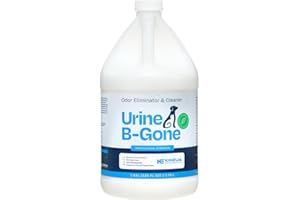 KINZUA ENVIRONMENTAL Urine B-Gone, Professional Enzyme Odor Eliminator & Pet Stain Remover, Human, Cat & Dog Urine Cleaner, Effective on Laundry, Carpets & More, Original Scent, 1 Gallon