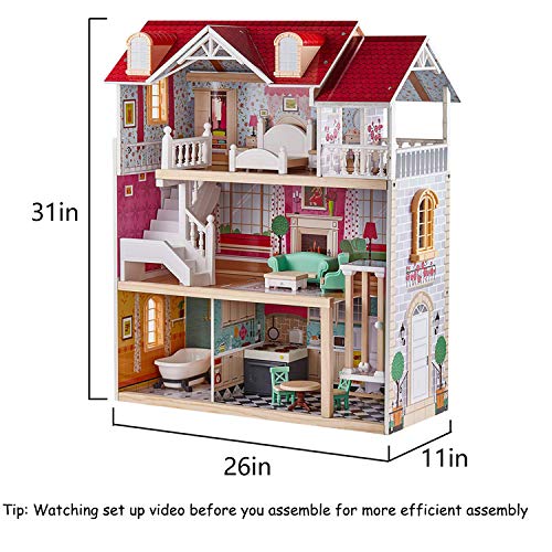 5 TOP+BRIGHT+Wooden+Dollhouse+Elevator