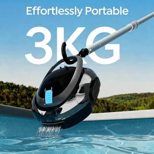 S2 Cordless Pool Vacuum Robot with Strong Suction Motor, Upgraded Filtration, Pool Vacuum for Above-Ground & Flat Pools, Automatic Parking, Raven Black