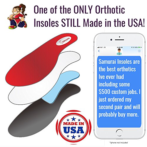 Samurai Insoles Plantar Fasciitis Arch Support Shoe Insoles, Men 5 to 5