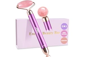 ZS ZESHIN Upgrade 2 in 1 Vibrating Face Roller, Electric Jade Roller Facial Massager for Wrinkles, Flaws, Eyepuffiness