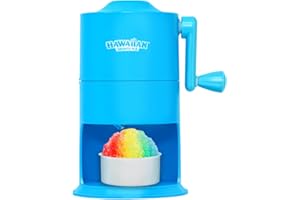 Hawaiian Shaved Ice Mini Snow Cone Machine - Portable Countertop Ice Shaver with No Slip Base - No Electricity Needed - Ice C