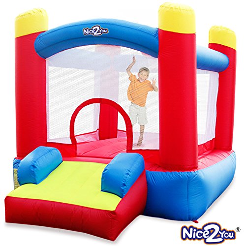 Nice2you Inflatable Kids Jumper Indoor Outdoor Bounce House Birthday Party Kids Bouncy Castle with Blower
