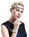 Coucoland 1920s Flapper Headband Roaring 20s Great Gatsby Inspired Headpiece Vintage 1920s Flapper Gatsby Accessories Leaf Style with Pearl Silver-Tone