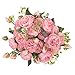 crazylove Artificial Flowers Pink Silk Peony Fake Flower Small Pieces Wedding Bouquet Design for Home Wedding Decoration Indoor (4 Pack, Pink)