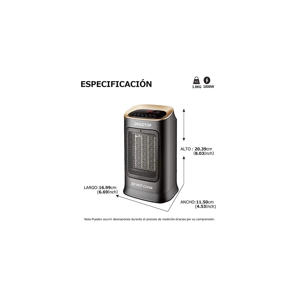DFGOTOP Mini Calefactor Eléctrico Cerámico Baño, Calefacción Eléctrica