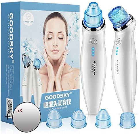 Electric Acne Blackhead Remover Facial Pore Cleaner - Upgraded Portable Facial Pore Blackhead Acne Removal -Microdermabrasion Machine with Blue Light -5 Tips