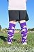 MadSportsStuff Neon Rainbow Unicorn Over the Calf Socks (Purple/Neon Pink, Small)