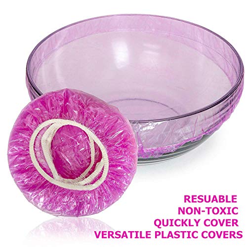 100 Pieces Elastic Food Containers Covers Durable Plates Bowl Plate Covers Versatile Plastic Saran Wrap