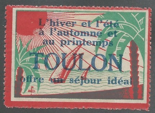 Toulon, France, Tourism, Poster Stamp / Cinderella Label