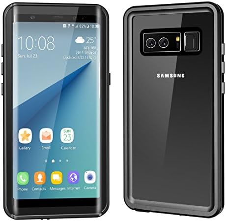 Samsung Galaxy Note 8 Waterproof Case Sililoli Full Body Protective Clear Case Shockproof/Dirtproof/Snowproof IP68 Certified with Built in Screen Protector for Galaxy Note 8 (Black+Transparent)
