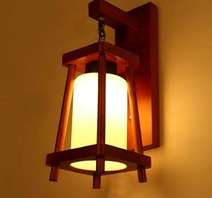 Lyse Decor Wooden Decorative Surface Mounted Classic Wall Lamp/Wall Light/Light/Sconce for Home Decor_Cherry Brown