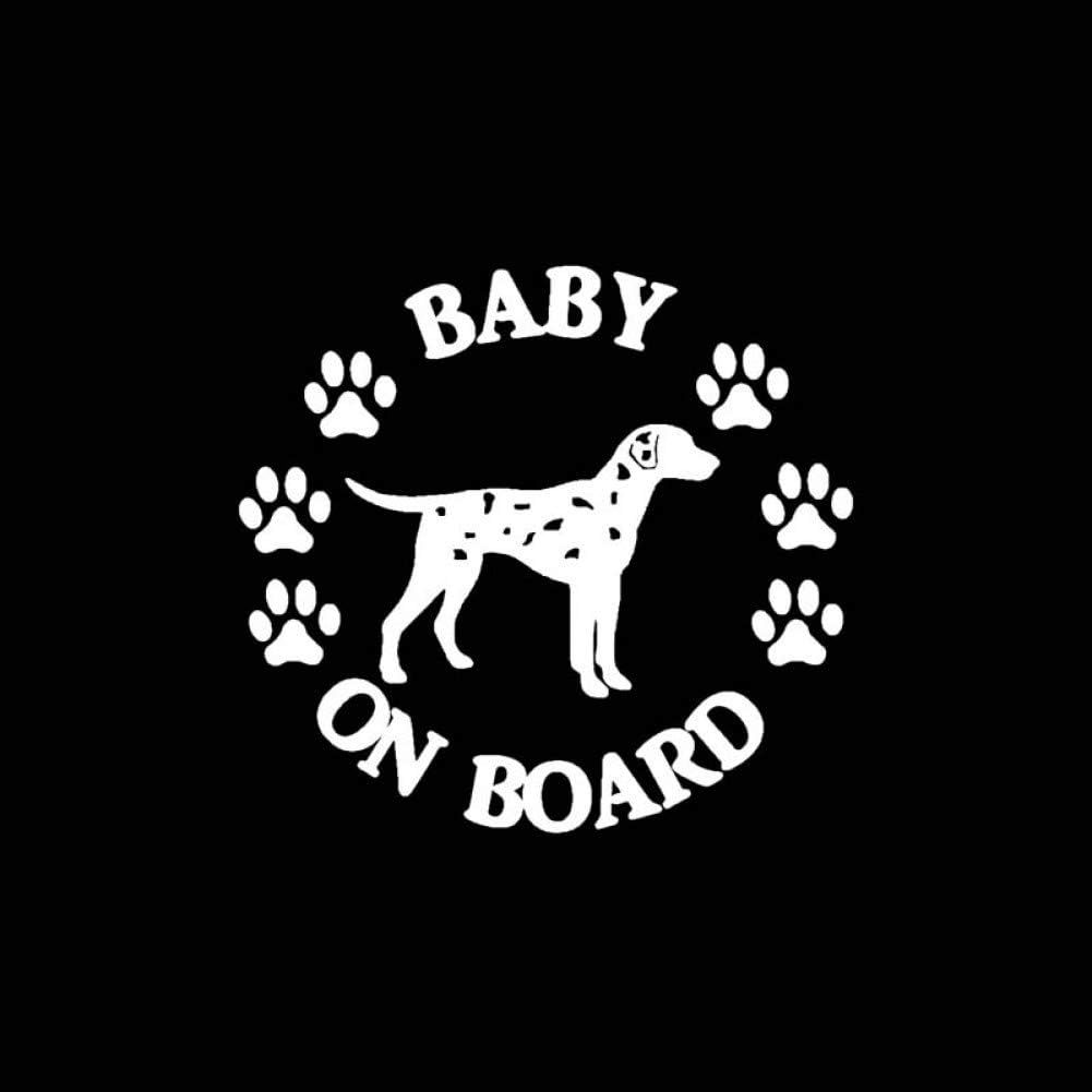 Car Sticker 15.2Cm*13.9Cm Baby On Board Spotted Gog Vinyl Sticker Car Decals Black Silver