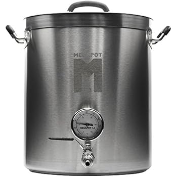 Northern Brewer - Megapot 1.2 Stainless Steel Brew Kettle with Volume Markings (10 Gallon w/Valve and Thermometer)