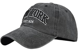YULOONG Vintage Baseball Cap Embroidery New York Washed Denim Trucker Cap 100% Cotton Sun Hat for Men Women Adjustable
