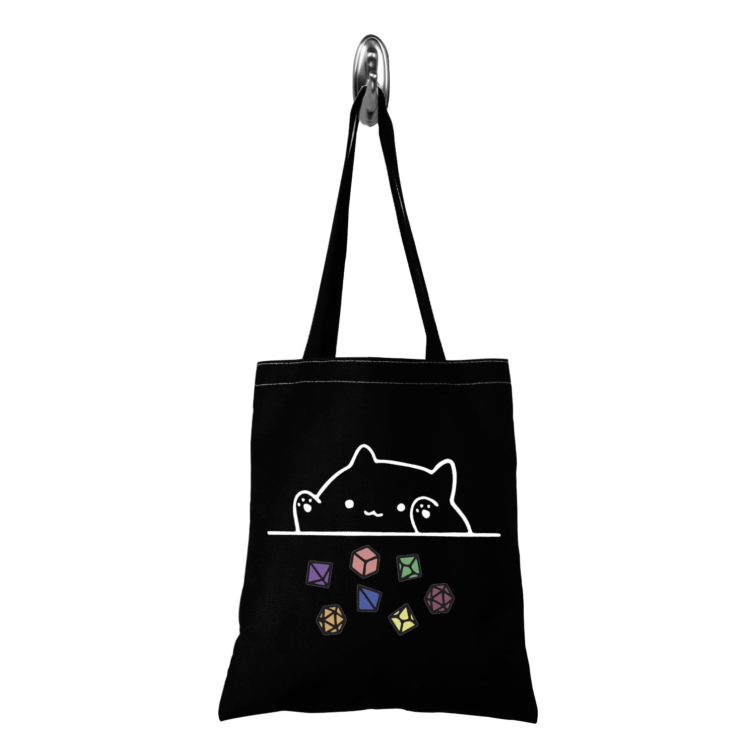 FOTAP Cat Throwing Dice DND Dungeon Master Bag of Holding Zipper Pouch Gamer Dice Bag (Dragons Card Tote-UK)