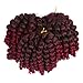 Pack of 3 Jamaican Bounce Crochet Hair Wand Curl Synthetic Hair Crochet Braids 8 Inch 20 Strands/Pack ELEGANT MUSES Afro Kinky Braiding Hair Extensions for Black Women (8