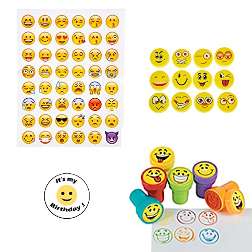 Buy Emoji Party Favors for 12 Emoji Stampers (12), Emoji Sticker