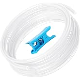 Ultra-Clear Tube for 1.75mm filament for Bambu Lab A1/A1 mini AMS/P2S/P1S | 2.5mm IDx4mm OD Length 5M Bowden Tube with Cutter Ideal for PLA/PETG/ABS (Not for Soft Filaments like TPU) (Transparent)