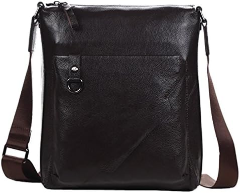 SAIERLONG Men's Coffee Cow Leather Messenger Bags Brifcase Single Shoulder Handbags