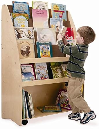 NewWave 2 Sided Portable Library in Natural Finish