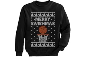 Tstars Merry Swishmas Long Sleeve Shirt Kids Basketball Ugly Christmas Sweater Style