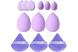 12 Pcs Makeup Sponge Set and Powder Puffs for Foundation, Concealer, and Setting Powder – Reusable Beauty Blender Sponge Appl