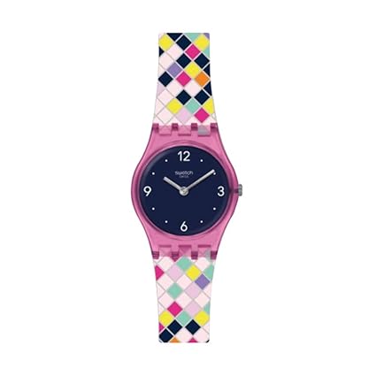 Swatch Damen Analog Quarz Uhr mit Silikon Armband LP153