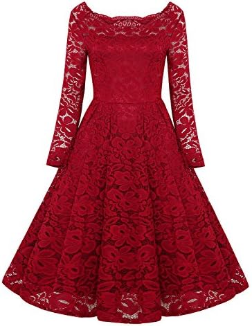 REMASIKO Womens Off Shoulder Lace Wedding Homecoming A-Line Cocktail Dress
