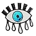 Crqes 1 Pcs M Eyeball Iron On Patch Tattoo Biker Punk Embroidered Applique Sequins Badge