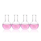 Labvida 4pcs of Glass Boiling Flasks of Flat