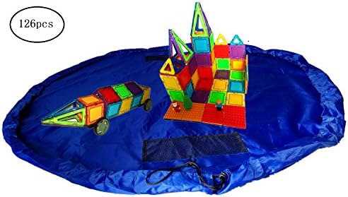 Ranavy Mangetic Building Blocks Tiles-Stem Educational Toys For Kids Engineer Set of 126-With Minifigures and Toys Storage Bag
