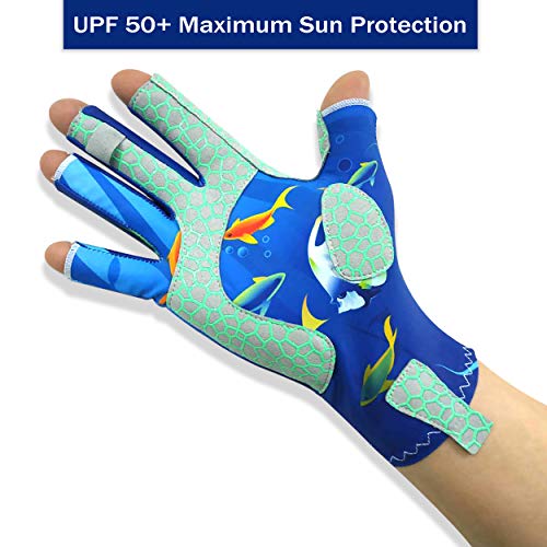 day wolf Angeln Handschuhe UV-Schutz Atmungsaktiv Fingerlos UPF 50+ für Rudern im Freien Kajak Paddeln Wandern Radfahren… – Bild 2