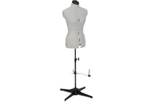 Adjustoform Sew Simple FG3271 Adjustable Dress Form Silver S-M (US Dress Size 4-12) 8 Part Female Sewing Mannequin + Pin Grip Hem Marker