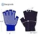 Yoga Gloves Non Slip Fitness Grip, Fingerless Pilates Glove for Training Workout, 4 Pairs and 1 Yoga Strap