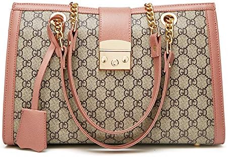 RFVBNM Lock Handbag Korean Version of The Slung Shoulder Bag Large Rhombic Chain Bag,Pink