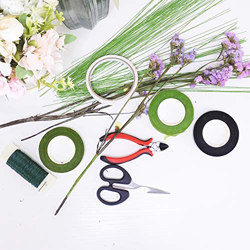 Jyongmer 12Pcs Floral Arrangement kit, Floral Craft Tools with 6Pcs Floral Tape 26 Gauge Stem Wire 22 Gauge Paddle Wire 2Pcs Double-Sided Tape, Floral Wire Cutter Shears for Bouquet Stem Wrap Florist - Thumbnail 3