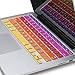 Kuzy - MacBook Keyboard Cover for Older Version MacBook Pro 13, 15, 17 inch and MacBook Air 13 inch, iMac Wireless Keyboard, Apple Computer Accessories Key Board Silicone Skin Protector - Ombre Orange