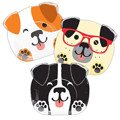 Dog Party Shaped Paper Plates, 24 ct