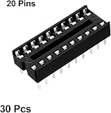 sourcing map 30pcs DIP IC Socket 2.54mm Pitch 20 Pin Solder Adapter Double Row view 3