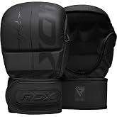 RDX MMA Gloves Grappling, Sparring, Martial Arts Mitts Men Women, Hybrid Open Palm, Maya Hide Leather Wrist Support Boxing Glove Training Cage Fighting Combat Sports Muay Thai, Punching Bag Kickboxing