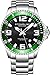 Stuhrling Original Mens Analog Dive Watch - Sports Watch Water Resistant 100 Meters - Watches for Men Aqua-Diver Stainless Steel Link Bracelet Mens Watches Collection (Green-A)