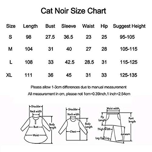 kelee Kid\'s Magic Ladybug Cat Cosplay Jumpsuit Boy\'s Girl Costume Black Cat Noir Cosplay Costume (M(41-45IN))