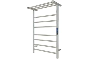 KWW Heated Towel Rack, Towel Warmer with Timer, Wall Mounted hot Towel Warmer for Bathroom (Polished, 7+3 Bars)