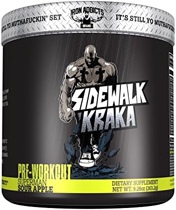 Sidewalk Kraka | Iron Addicts | Pre-Workout Formula | Formulated By CT Fletcher - ( (30 Servings, Superman Sour Apple)