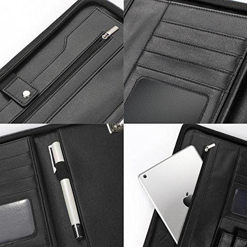 AHGXG Padfolio Portfolio with Letter-Sized Notepad, Business Zippered Portfolio Binder Interview Resume Document Organizer, Internal Holders For iPad/Tablet (up to 10.1"), Phone & Business Cards - Thumbnail 3
